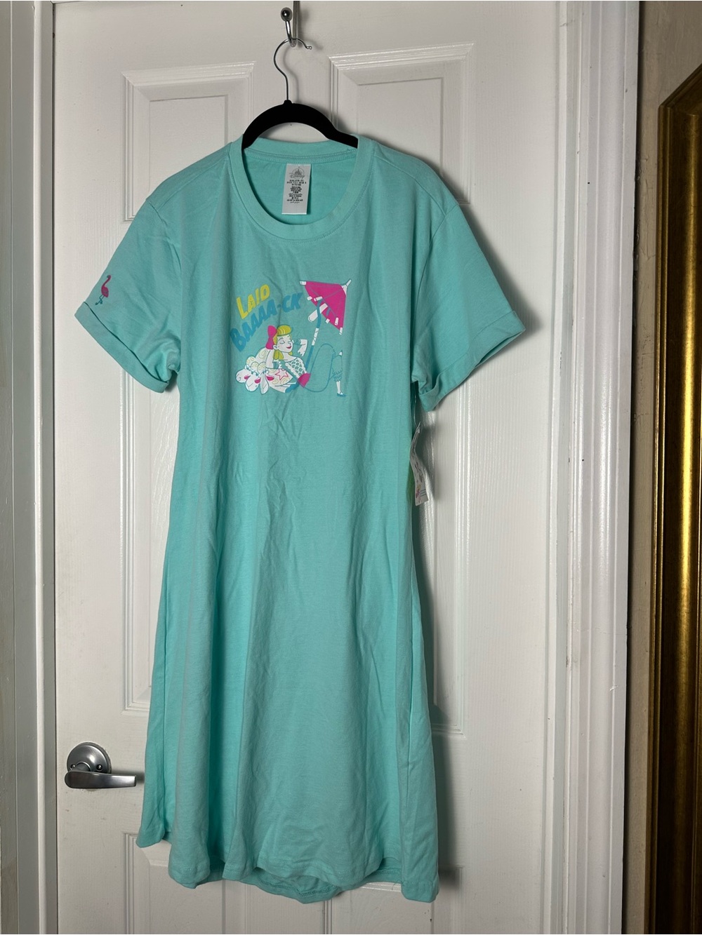 Disney Toy Story Bo Peep Turquoise Graphic T-Shirt Dress Size Large